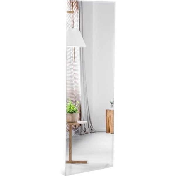 COSTWAY Psyche rektangulär ramlös väggspegel 110 x 38 cm Full längd fasad kant hängande vertikalt eller horisontellt