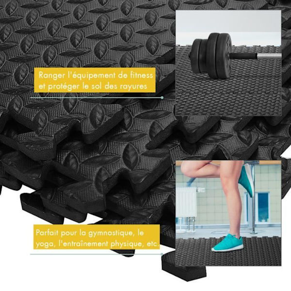 COSTWAY 12 ST Pusselmattor för fitness, tjockt EVA-skum, halkfri design, lämplig för yoga, gym mm.