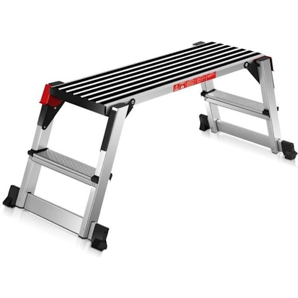 COSTWAY Trintaburet Sammenfoldelig Aluminium Trinskammel 96 x 30 x 50CM Belastning 150KG Skridsikker fod til hjemmet, værkstedet og garagen