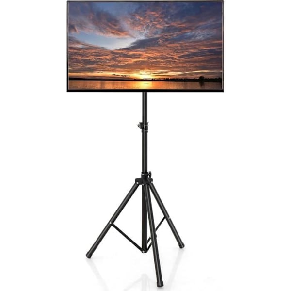 COSTWAY TV-stativ på foldbart stativ Justerbar højde til LCD LED Plasma fladskærm fra 21 til 47'' Maks. belastning 35 kg Universal drejeled