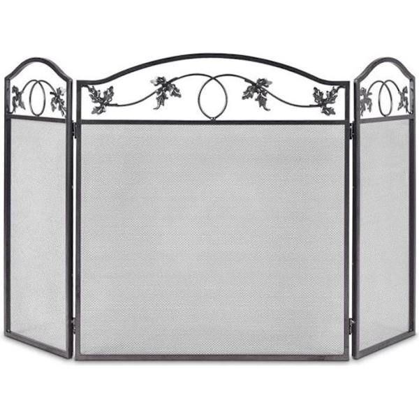 COSTWAY Foldbar pejs brandskærm - 128 x 74 cm - 3 klapper - Robust metalramme - Beskyttende mesh hegn til barn og kæledyr