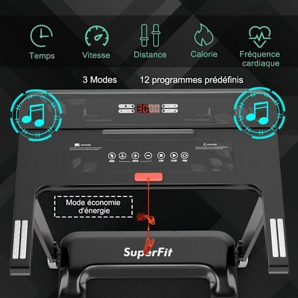 COSTWAY Foldbart Løbebånd APP Kontrol 0,96-12 km/t Bluetooth 12 Programmer LED Display og Enhedsholder Sølv