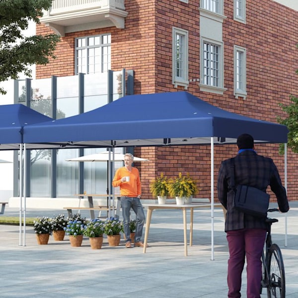 Tältduk Fällbar 300 x 445 CM - COSTWAY - 10-12 personer Pop-Up Höjdjusterbar 188-208cm - UV-skydd för Fester Blå