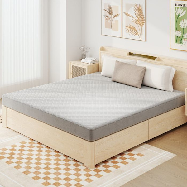 COSTWAY King Madrass 180 x 200 cm, Flerlagers sammetsmadrass med svampfyllning, halkfri botten