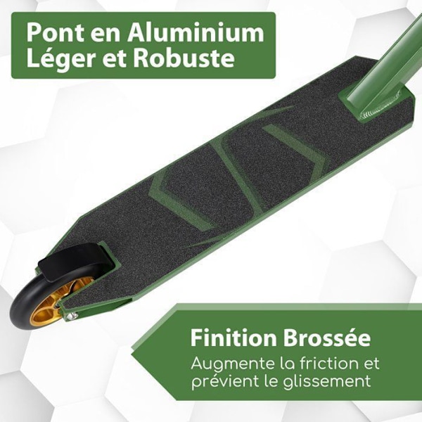 COSTWAY Barnvagn 2 Hjul i PU, Trick Scooter med 360° Rotationshandtag av Metall, TPR Handtag, 10 år +, Grön Grön