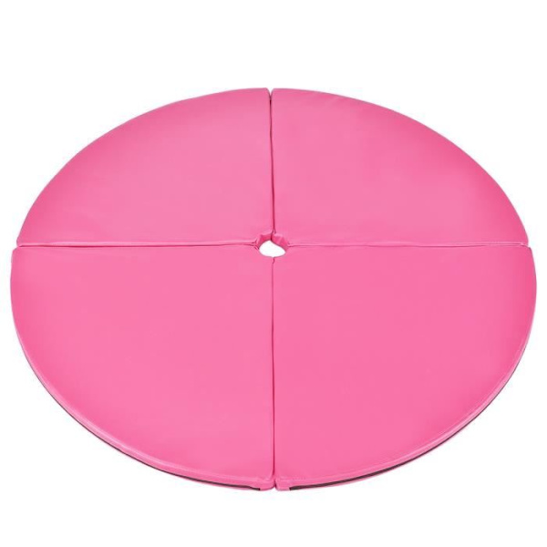 COSTWAY Crash Mat/Pad Metelas Pole Protection Dnace Tykkelse 5CM, Dansemåtte Diameter 150CM 4 foldbare stykker i EPE