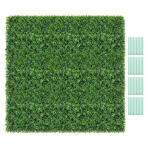 COSTWAY Sæt med 12 buksbompaneler, kunstig polyethylenhæk, 50 x 50 cm, indvendig og udvendig belægning