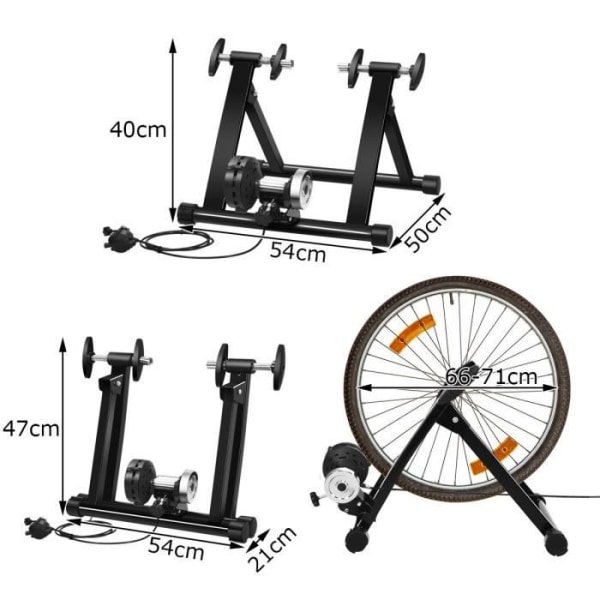 COSTWAY Home Magnetic Trainer med tråd för 26-28'' stålhjul med 8 nivåer av motstånd Max belastning 100KG