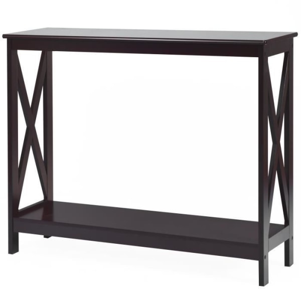 COSTWAY konsolbord i skandinavisk stil 100 x 30 x 80 CM, 1 förvaringshylla Entrémöbel för vardagsrum, hall, hall Brun