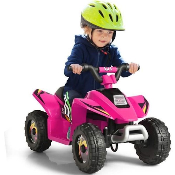COSTWAY Elektrisk Quad för barn 6 V 4,5 Km/H max. Buggybil för barn 3 år+ Rosa Rosa
