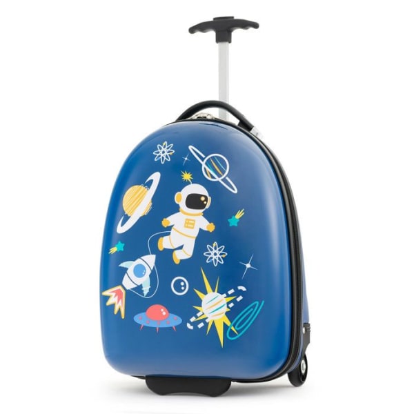 COSTWAY 16'' barnresväska på hjul med aluminiumhandtag i två nivåer, hårt skal, flygresor, astronaut