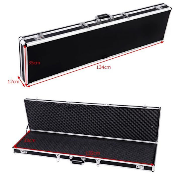 COSTWAY Rifle Case Vandtæt Aluminium Lang Etui med 2 Digitale Kombinationslåse 134 x 35 x 12CM Sort
