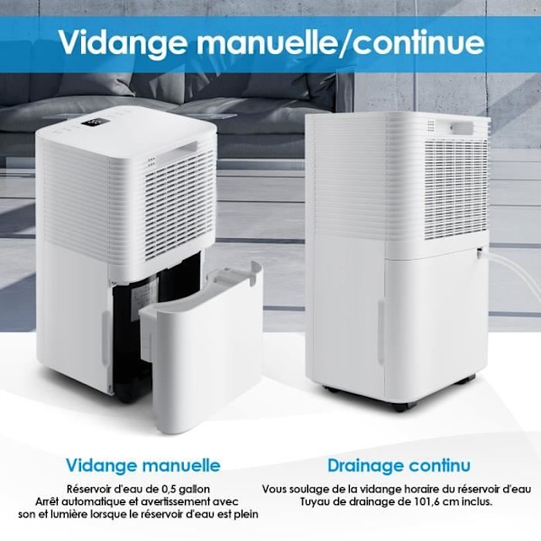 COSTWAY Affugter 14L/Dag 4 i 1 2L Vandtank 24H Timer 2 Hastigheder Automatisk afrimning Rum op til 15 m²