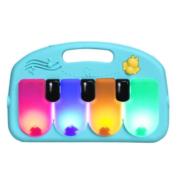 COSTWAY Evolving Activity Mat med musik Piano Pedal Effect Lights Lekmatta, 4 hängande leksaker och 1 spegel för baby