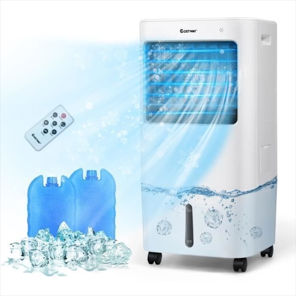 COSTWAY 4 i 1 Mobil Luftkonditionering 20 L - 4 Hastigheter - Bärbar Luftkylare Fläkt - 40° Oscillation - 7,5H Timer