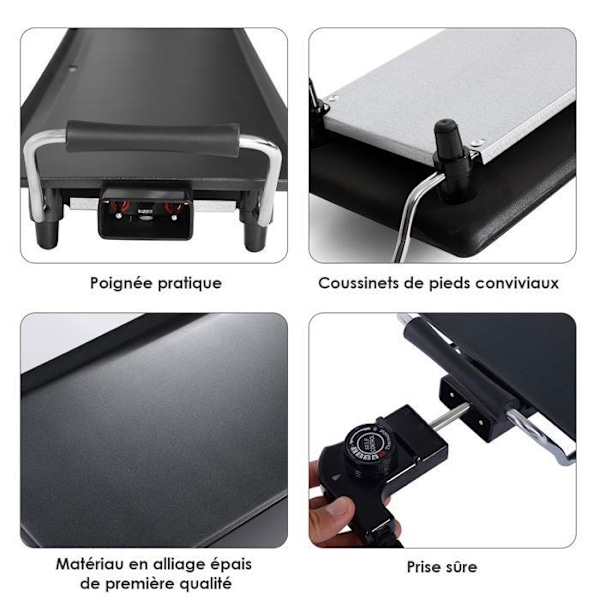 Non-stick elektrisk bageplade COSTWAY-1800W-90 x 23 CM-Justerbar termostat-Olieopsamlerskuffe-Hurtig termisk ledning