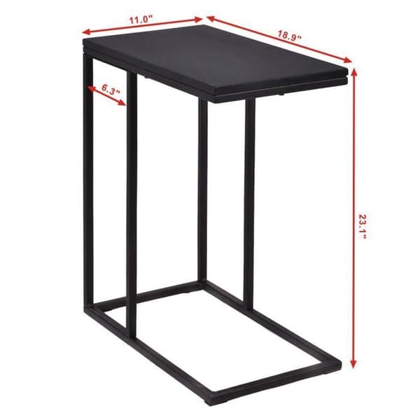 Sidebord - Standardmodel - Træ og metal - Sort - 28 x 48 x 58,5 cm Sort