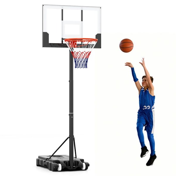 Basketballkurv på Rullende Fødder COSTWAY - Justerbar Højde 100-212 CM, Fyldbar Base, til Pool, Kørsel, Indendørs