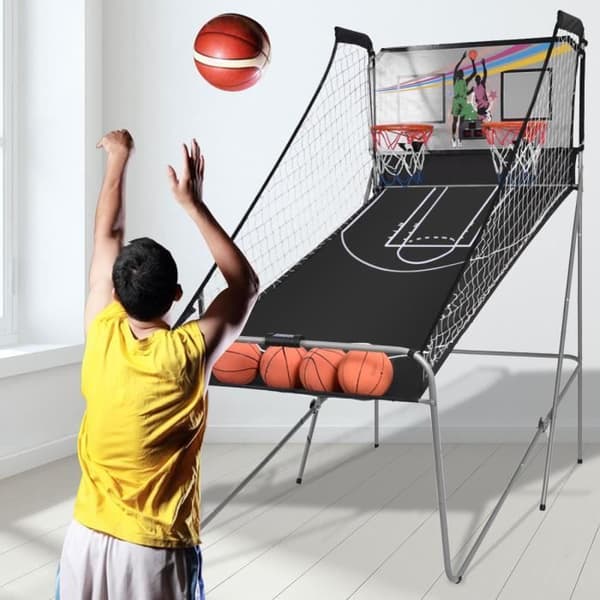 Basketspel - Nytt - Double Shootout - Vikbar - Elektronisk disk - 4 bollar