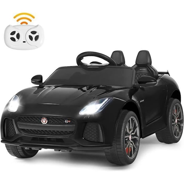 12V sähköauto Jaguar F-tyypin SVR lapsille 3-8 vuotiaille - COSTWAY - 2 lukittavaa ovea - musta Svart