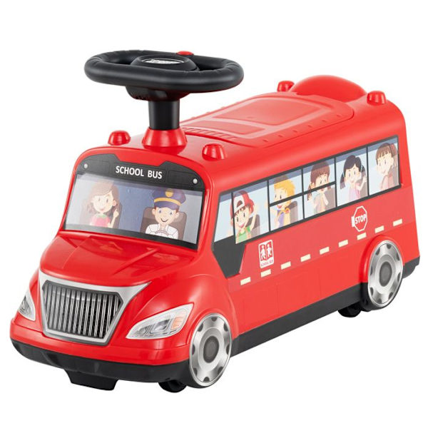 Työntöauto lapsille 19-36 kk COSTWAY Musical & Storage & Universal Wheels, kallistumaton Block 55x23x36cm punainen röd svart