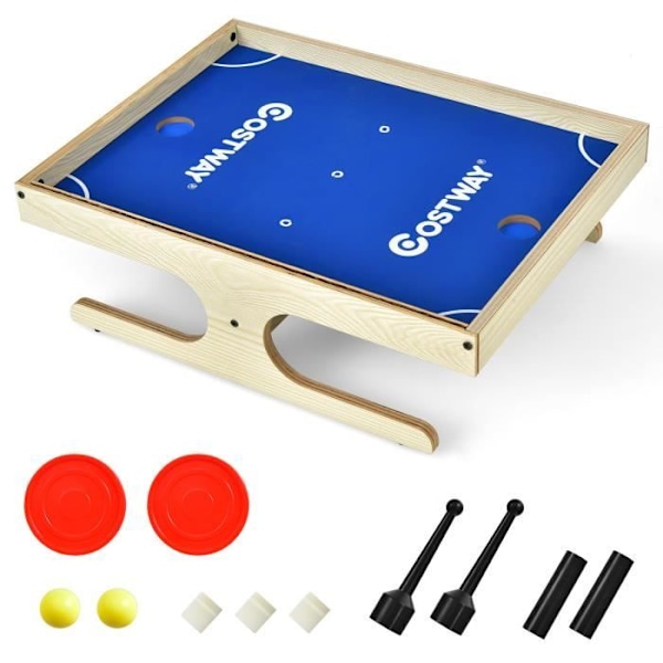 COSTWAY magnetisk brætspil til 2 spillere, mini bordfodbold med 2 bolde og 2 håndtag 45 x 33,5 x 14 CM