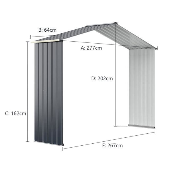 COSTWAY Metal Have i Haven 4,07 m² 213 x 191 x 195 cm med 2 låsbare skydedøre og 4 ventilationshuller grå til cykler
