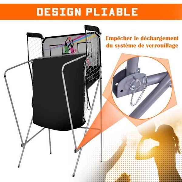 COSTWAY Arcade Basketball Game Double Shootout Double Basket Elektronisk resultattavla med 4 bollar, 1 pump hopfällbar basketbåge