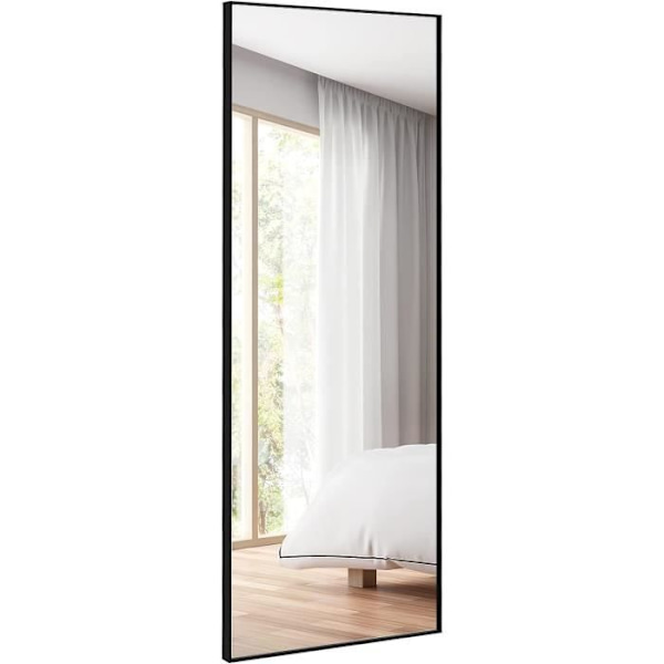 COSWAY Psyche spejl, HD eksplosionssikkert glasspejl 150 x 4 x 56 CM, sort aluminiumsramme