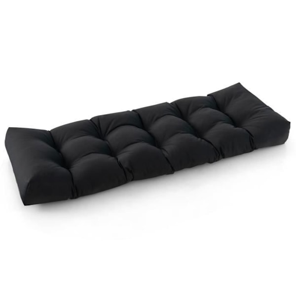 COSTWAY bænkpude 15 cm tyk 132x49x15 cm Ultrablød og hurtig rebound til opbevaringskammel/havebænk, sort