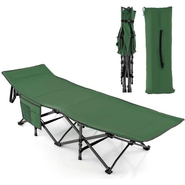 Hopfällbar tältsäng - COSTWAY - Lutande huvud - Stor storlek - 400 kg