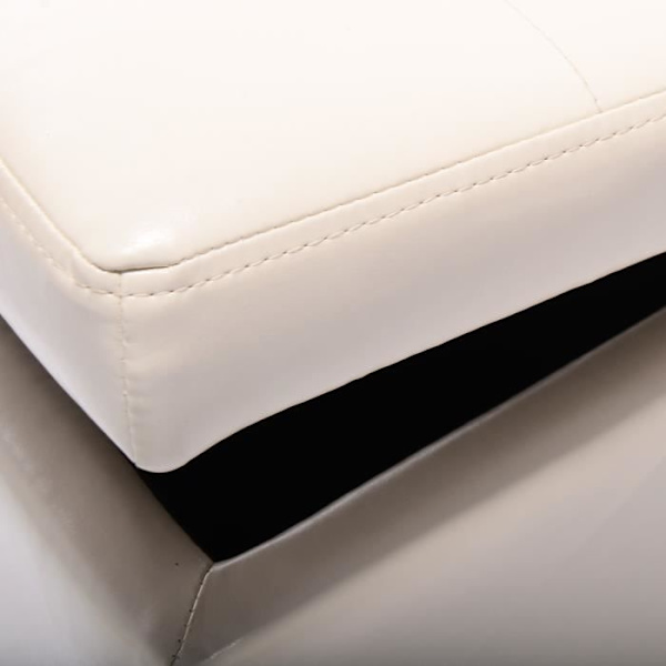 COSTWAY Puff Bröstpall Förvaring Sits Fotstöd -64 L- 40 x 40 x 40CM i Svart PU Spara utrymme Max. 150 kg Beige