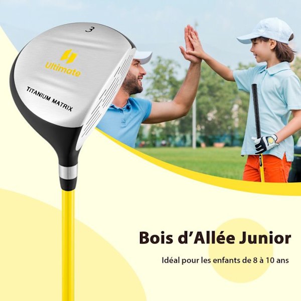 COSTWAY børnegolfklub - Anbefalet alder 8-10 - Glasfiberskaft og beskyttelsesdæksel - Justeringshjælp - 86 cm