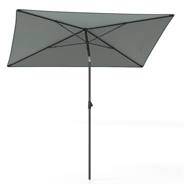 COSTWAY Balkonparasol 213 X 140 CM - Solbeskyttelse - Knap-tilbøjelighed til Porch Have Grå