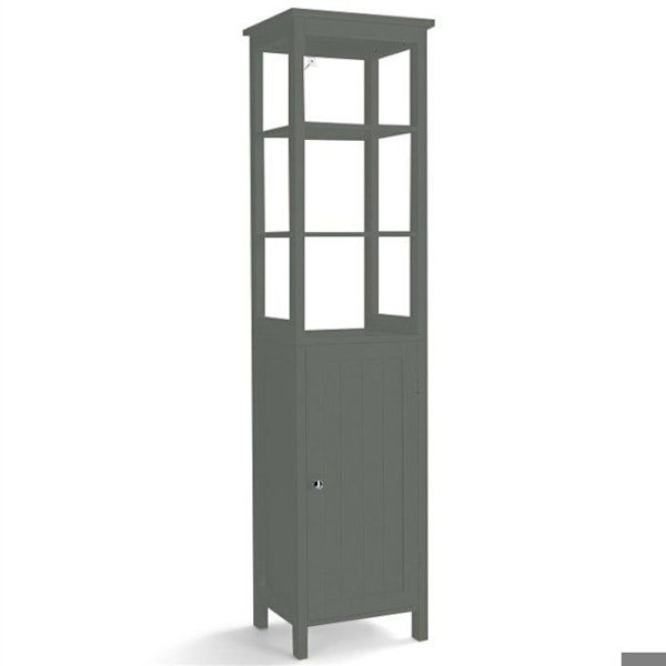 COSTWAY badeværelsessøjleenhed med 3-lags hylde, 3-positions justerbar hylde, 40 x 32 x 161,5 cm, Grå