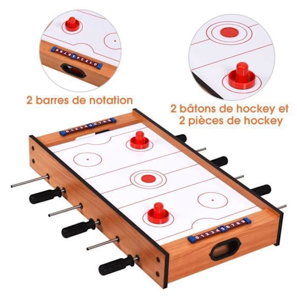 COSTWAY 2 i 1 bordsfotboll: fotbolls- och lufthockeyspel Multi-games spelbord innehåller alla tillbehör