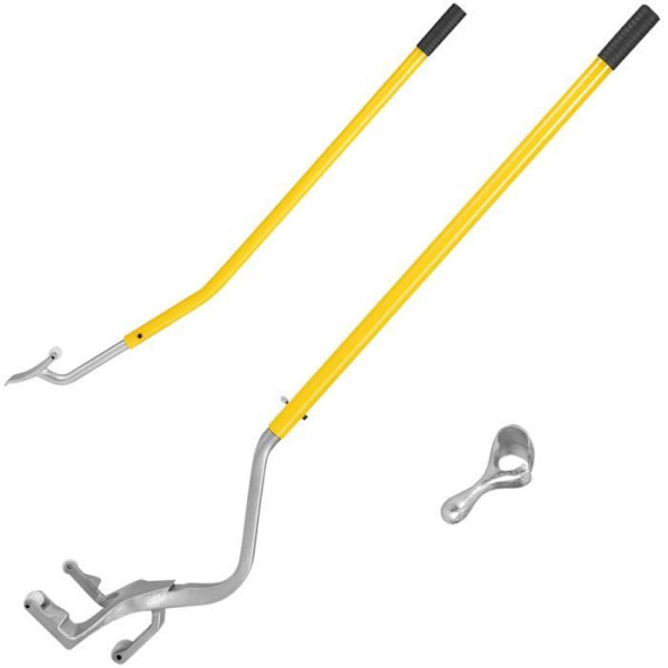 COSTWAY 3 stykker dækskifter til bilhjul, 44 cm - 62 cm, med stålhælstøtte, til biler, lastbiler, gul