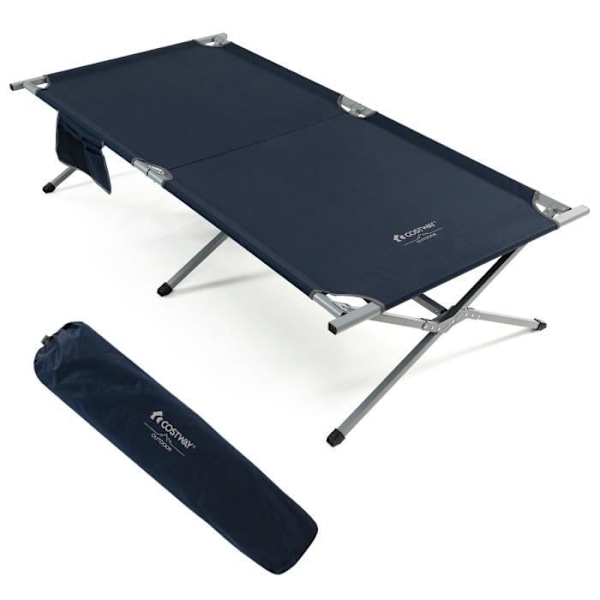 COSTWAY Folding Camp Cot, 85 x 214,5 CM, extrasäng med bärväska, Oxford Polyester, för husbil, strand och kontor