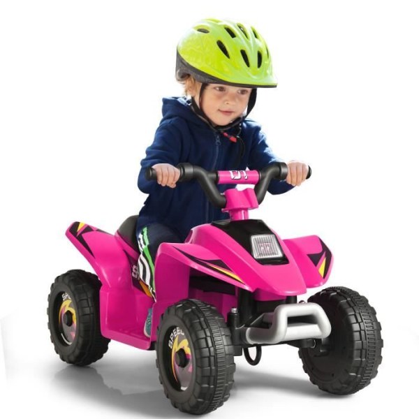 COSTWAY Elektrisk Quad för barn 6 V 4,5 Km/H max. Buggybil för barn 3 år+ Rosa