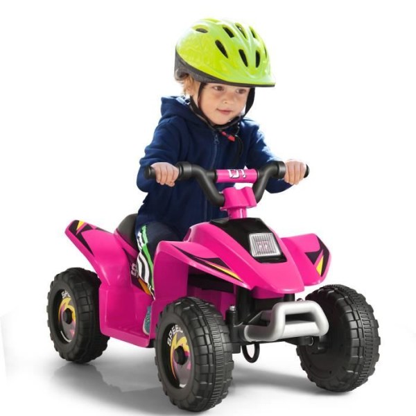 COSTWAY Elektrisk Quad för barn 6 V 4,5 Km/H max. Buggybil för barn 3 år+ Rosa Rosa