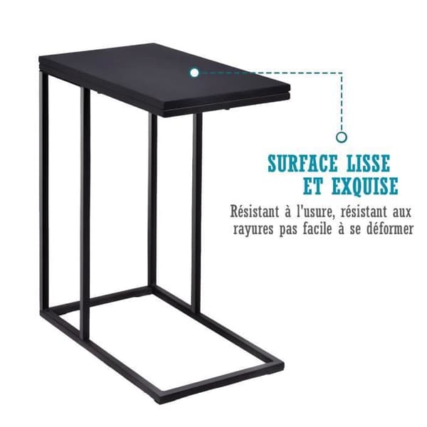 Sidebord - Standardmodel - Træ og metal - Sort - 28 x 48 x 58,5 cm Sort