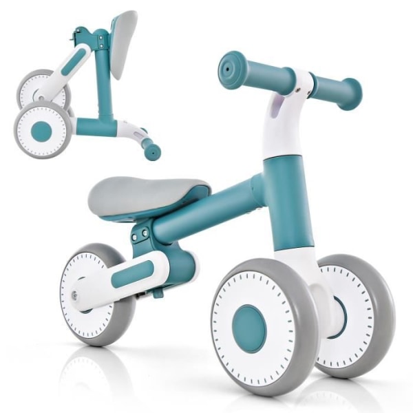 Balanscykel för baby 1-3 år - COSTWAY - 3 hjul - Justerbar sits - Blå