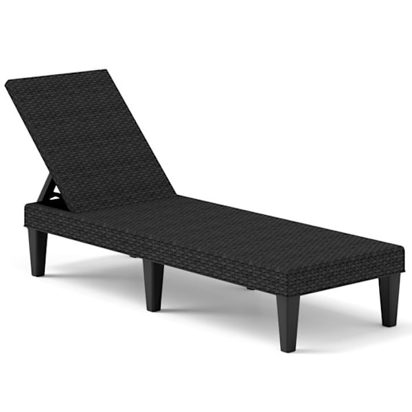 COSTWAY Solseng med 3 Positioner, Belastning 150KG, Vejrbestandig til Strand, Sort Svart