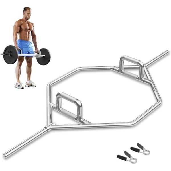 COSTWAY kuusikulmainen Olympic Trap Bar Painonnosto Halkaisija 25mm Kuorma 226KG litteillä tai kohotetuilla pyälletyillä kahvoilla