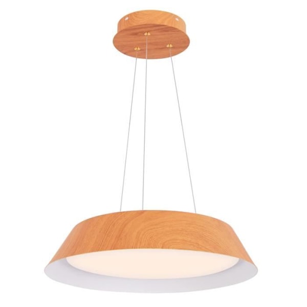 COSTWAY Modern Suspension Lysekrone D.40 cm-Varm Lysarmatur 21W 3000 K-Trækorn-Metalramme-Soveværelse, Stue, Køkken