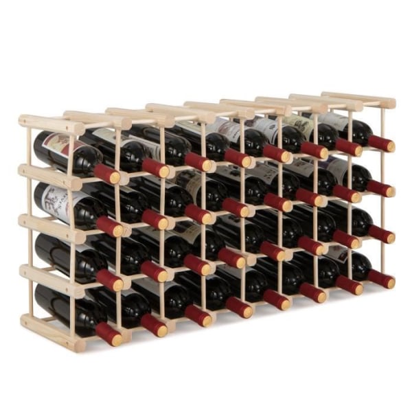 COSTWAY 5-vånings vinställ i furu för 40 flaskor, 86 x 24 x 44,5 CM, vinställ med stabil struktur