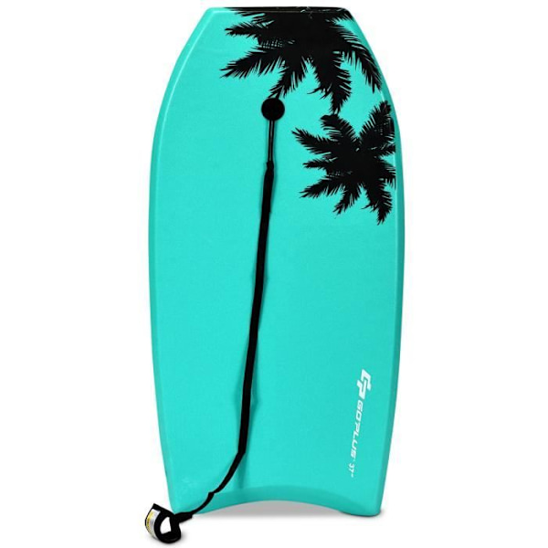 COSTWAY-surffilauta 33 tuuman vartalolauta XPE- ja HDPE-materiaalista 90 cm:n köydellä aloittelijoille, amatööreille kookospuun muotoilulla Ljusa färger