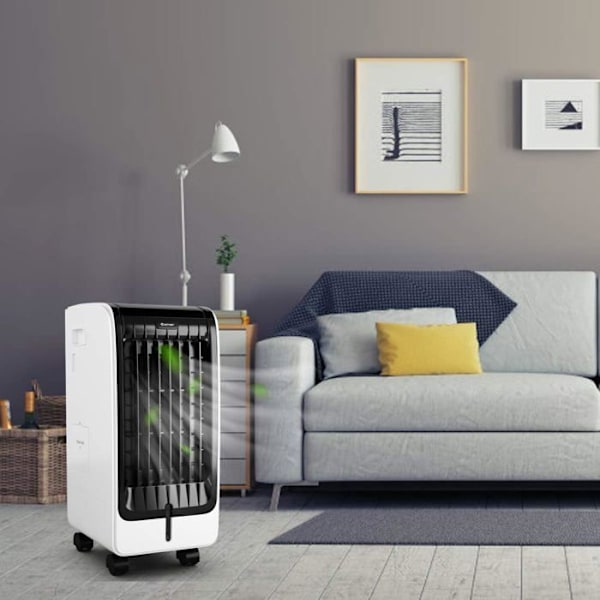 COSTWAY 6L 4 in 1 ilmanraikastin - mobiili ilmastointilaite, 75 W tuuletin - kaukosäädin - 8 h ajastin - 3 nopeutta - 32 x 25 x 57 cm - LCD-näyttö Vit