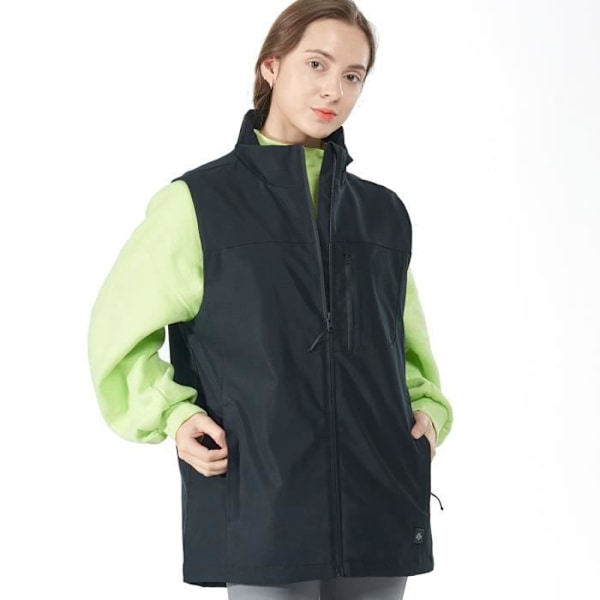 COSTWAY Unisex lämmitetty liivi miehille ja naisille, kuumettakki 4 säädettävällä lämpötilalla, nailon, hihaton, musta, XXXL Svart XXL