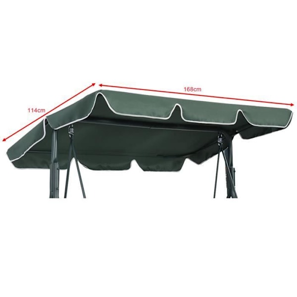 COSTWAY Ersättningstak för Gungstol 168x114cm Grön Vattentät Polyester Markistak för trädgård